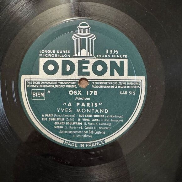 Yves Montand A Paris (Vinyl) Bonus Tracks 12" Album OSX 178 Odeon - Picture 4 of 8